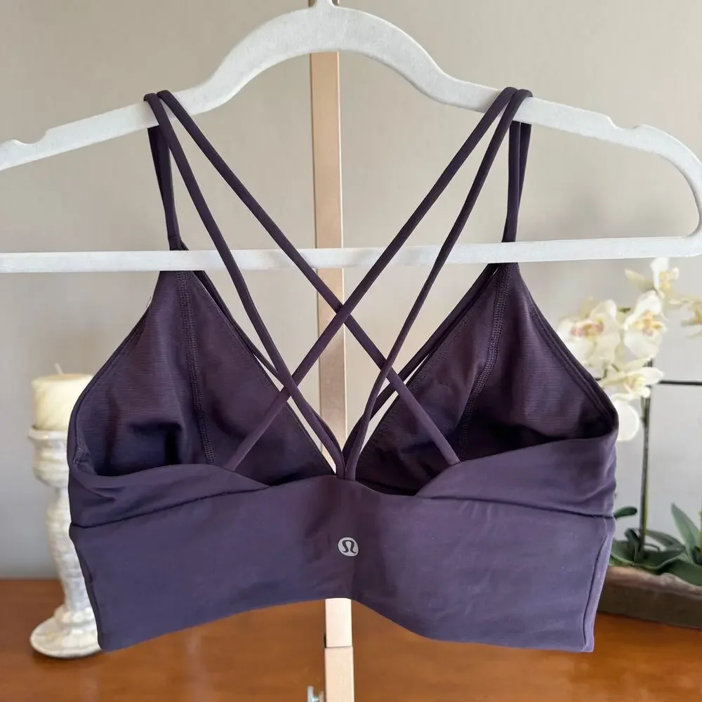 Lululemon Pushing Limits Bra Cyber Purple Size 6 Strappy Longline - Picture 4 of 9